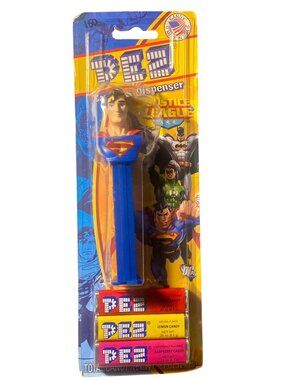 Justice League Superman PEZ Dispenser With Candy Assortment New Made In USA